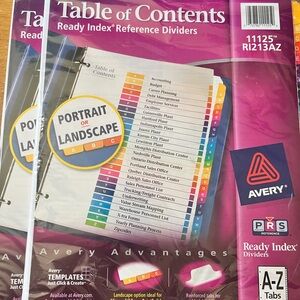 Avery Ready Index Reference Dividers 2 new packs